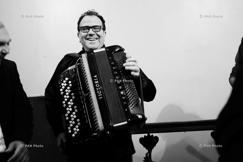 French accordionist Richard Galliano in Yerevan. Backstage 