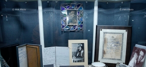 Открытие выставки под названием «Комитас и Чаренц», посвящённой 117-летию со дня рождения армянского поэта Егише Чаренца