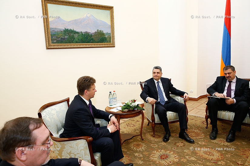 RA Govt.: Prime minister Tigran Sargsyan receives Russian Minister of Transport Maksim Sokolov 