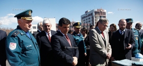 Торжественная церемония передачи оборудования со стороны Армянским представительством общинной гуманитарной программой для спасательных и восстановительных мероприятий МЧС РА 