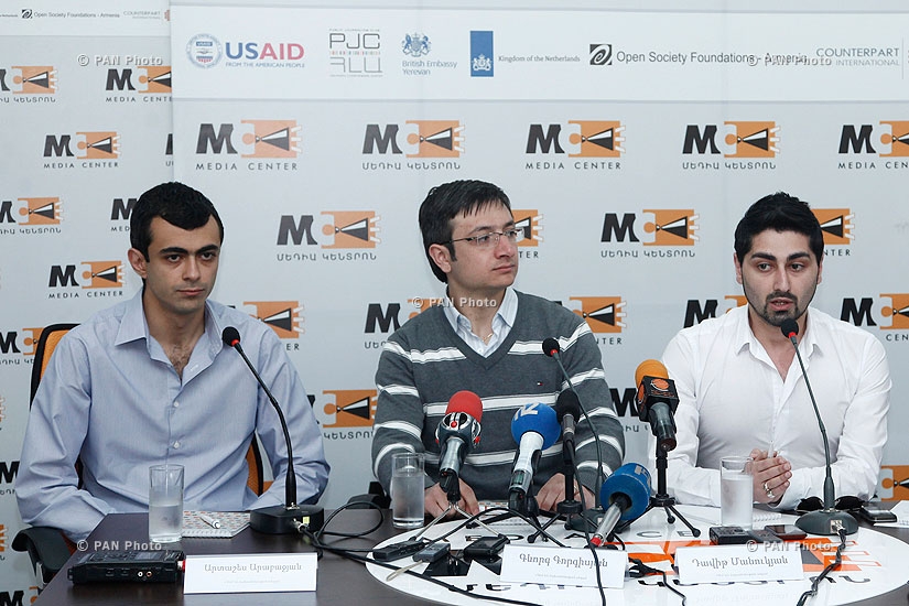 Пресс-конференция членов инициативы «Против» Давида Манукяна, Арташа Арабаджяна и Геворга Горгисяна