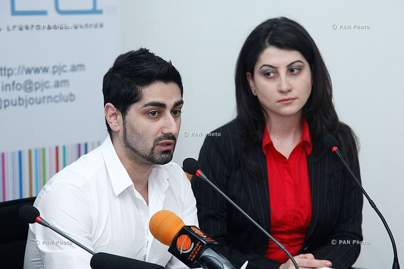 Press conference of I Am Against Initiative members David Manukyan, Artash Arabajyan and Gevorg Gorgisyan