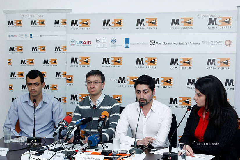 Пресс-конференция членов инициативы «Против» Давида Манукяна, Арташа Арабаджяна и Геворга Горгисяна