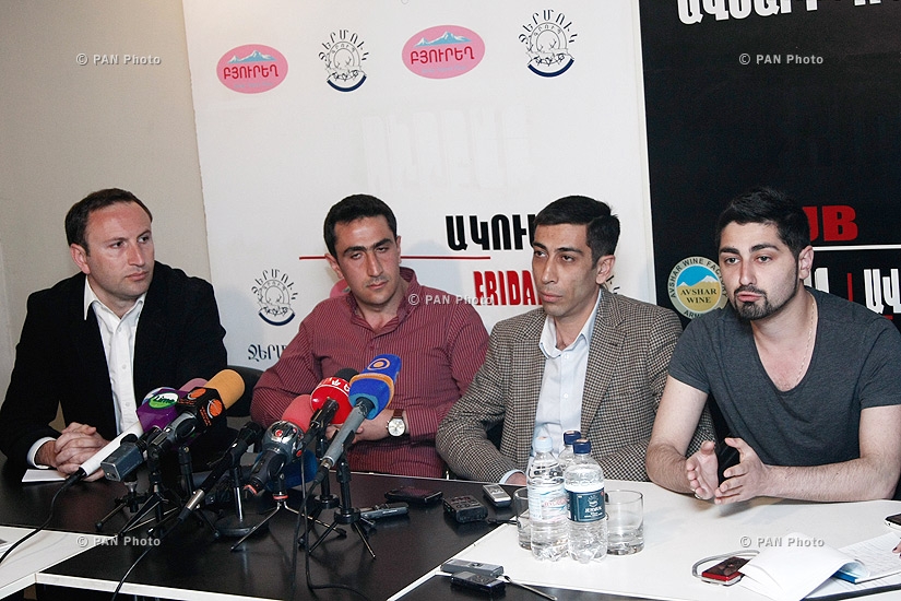 Press conference of I Am Against Initiative members David Manukyan, Grigor Petrosyan, Arsen Baghdasaryan and Sevak Tsaturyan