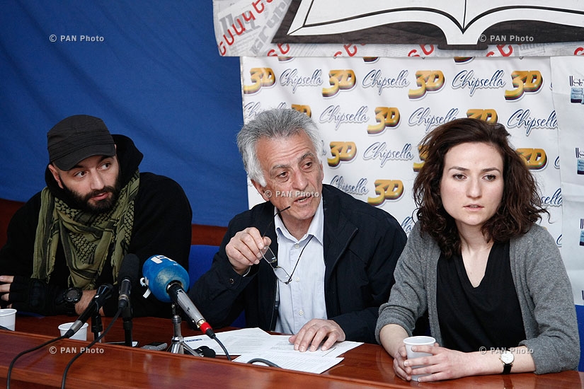 Пресс-конференция председателя «Союза зеленых Армении» Акопа Санасаряна, Анны Агламазян и  Егии Нерсисяна