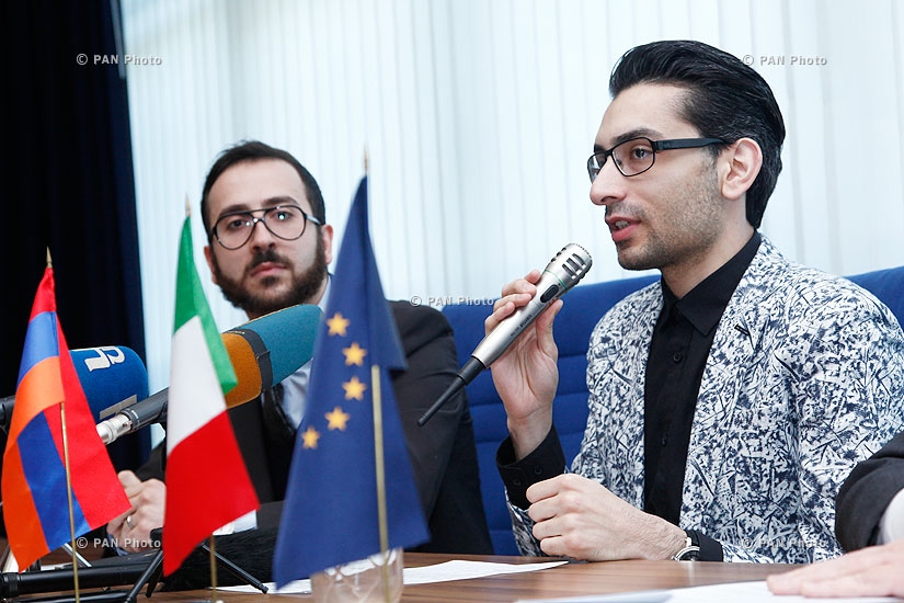 Пресс-конференция новоназначенного посла Италии в Армении Джиованни Ричиули и известного армянского пианиста Айка Меликяна