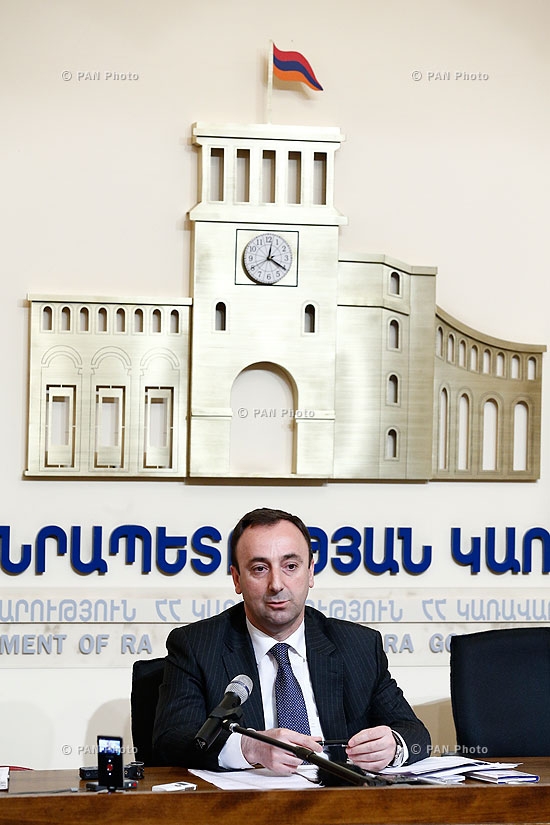 Press conference of Armenian Justice Minister Hrayr Tovmasyan