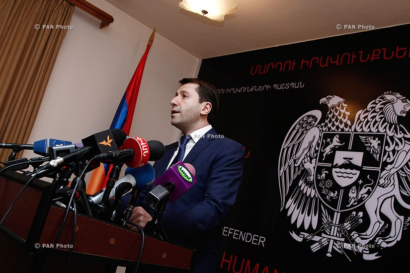Пресс-конференция защитника прав человека Армении Карена Андреасяна