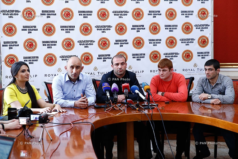 Press conference of Armenia's national freestyle wrestling coach Arayik Baghdasaryan, Bazmaser Arakelyan and wrestlers
