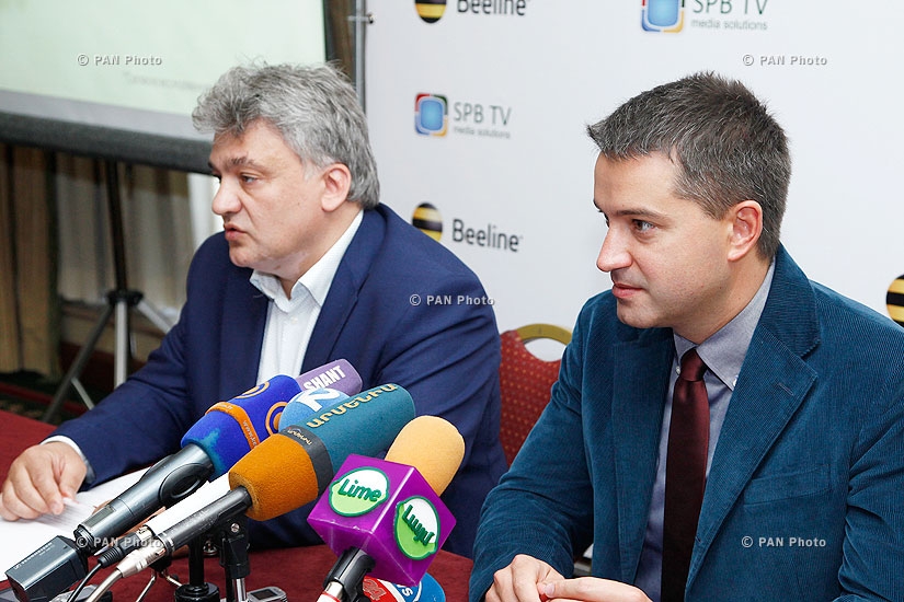 Press conference of ArmenTel’s CEO Andrey Pyatakhin and SPB TV CEO Kirill Filippov