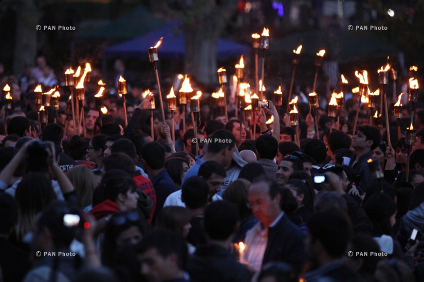 Torchlight procession commemorating 99th anniversary of Armenian genocide
