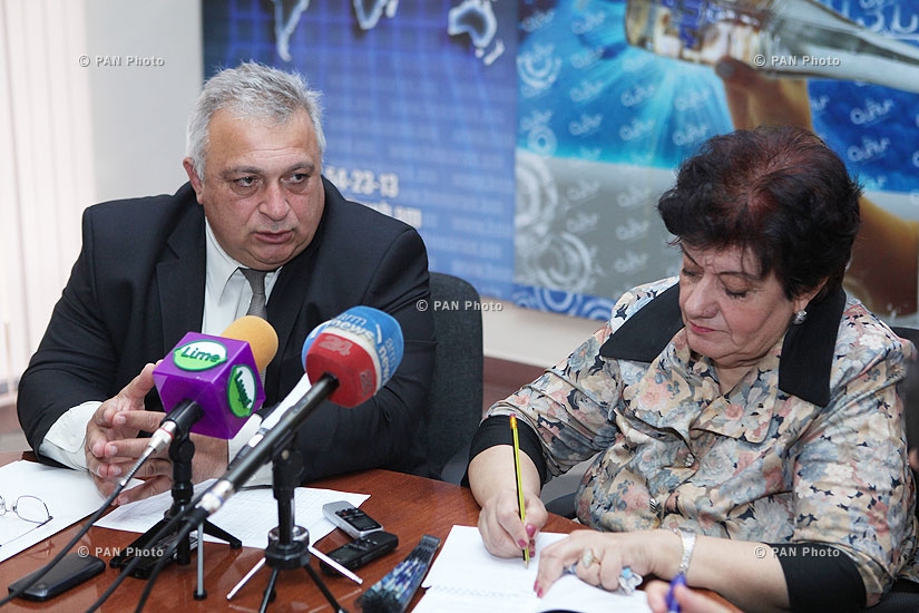Press conference of “Sevan-Hrazdan jrar” director Samvel Hovhannisyan and ecologist Karine Hovhannisyan