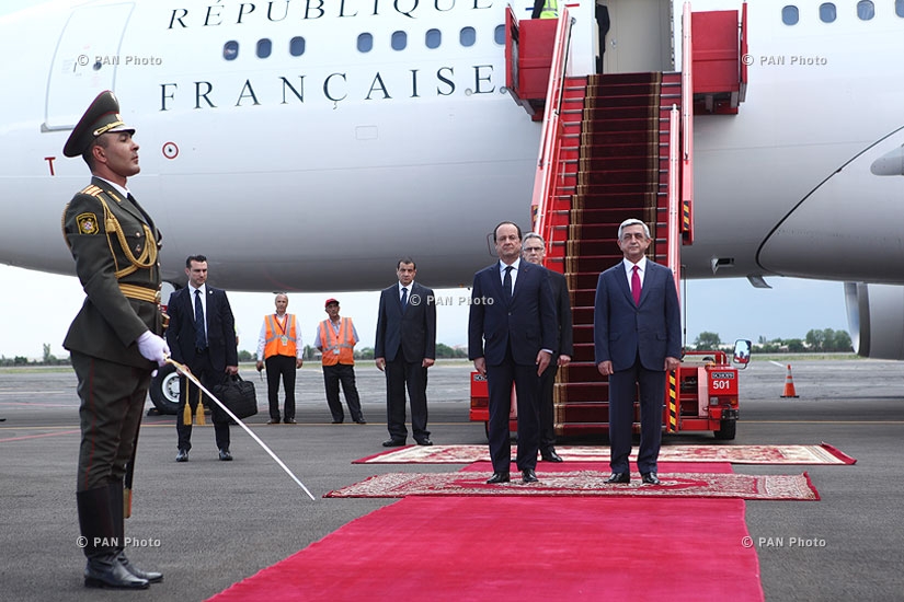 Ֆրանսիայի նախագահ Ֆրանսուա Օլանդի ժամանումը Երևան