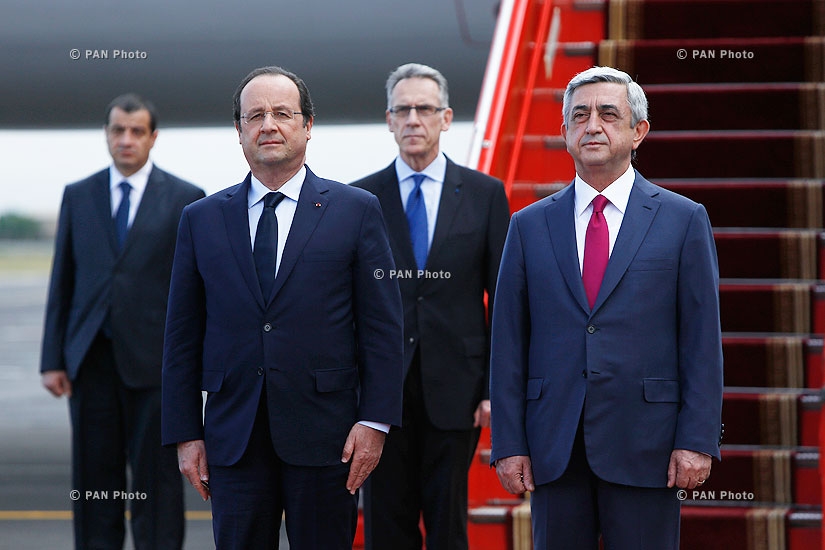 Прибытие президента Франции Франсуа Олланда в Ереван