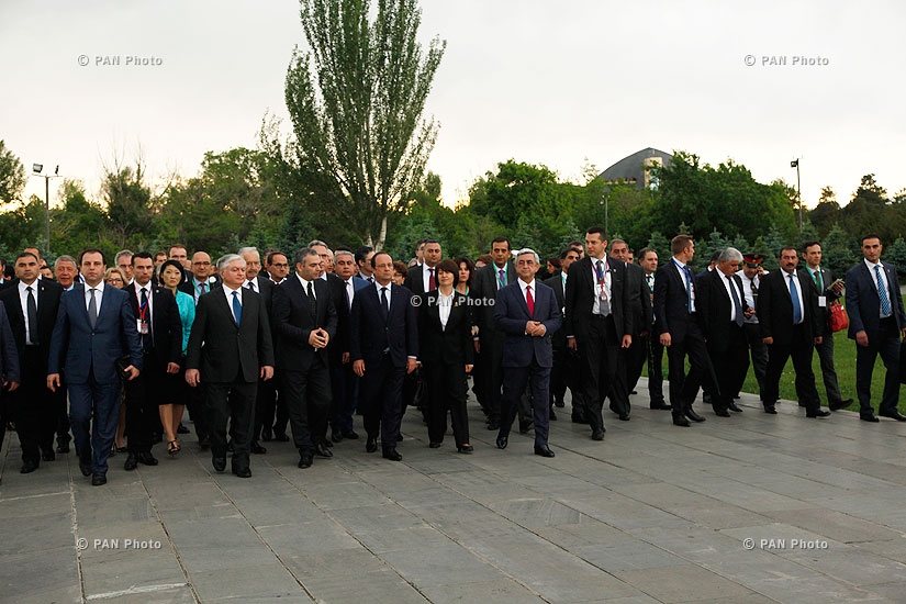 President of France François Hollande visits Tsitsernakaberd Memorial
