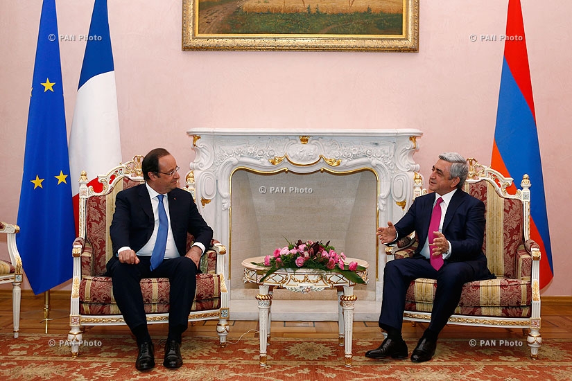 Президент Армении Серж Сакисян принял президента Франции Франсуа Олланда