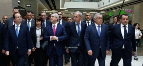 Armenina and French Presidents visit construction site of Carrefour market