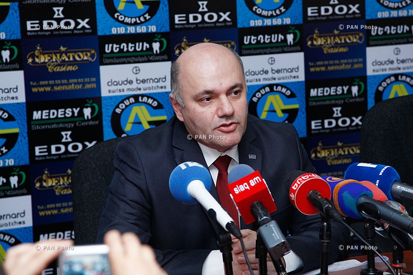 Press conference of Orinats Yerkir MP Mher Shahgeldyan