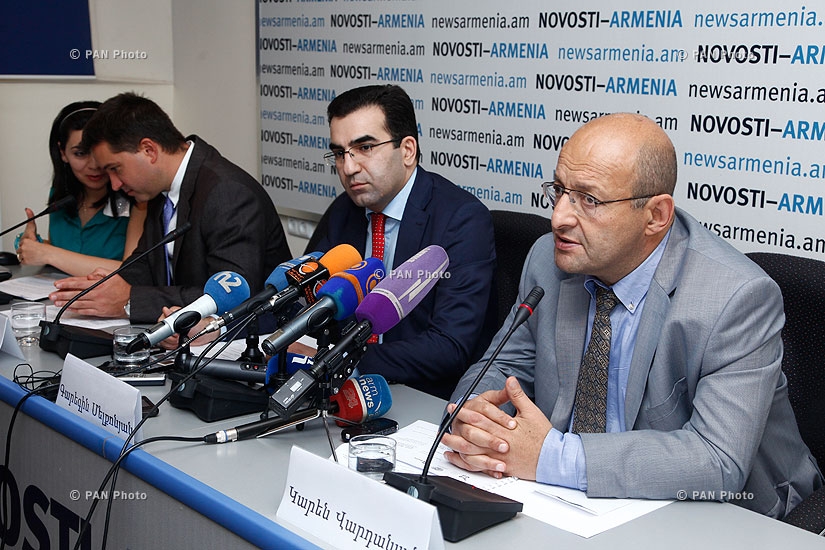Press conference of Garegin Melkonyan, Andrey Pyatakhin and Karen Vardanyan