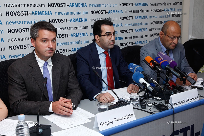 Press conference of Garegin Melkonyan, Andrey Pyatakhin and Karen Vardanyan