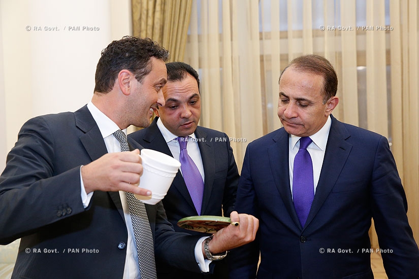 RA Govt.: Prime minister Hovik Abrahamyan receives Italian Ceramisia faience producing company vice president Federico Polidori