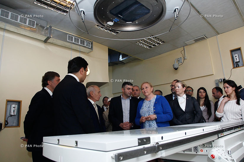 RA Minister of Health Armen Muradyan and Swedish Minister for Trade Ewa Björling visit National Oncology Center of Armenia