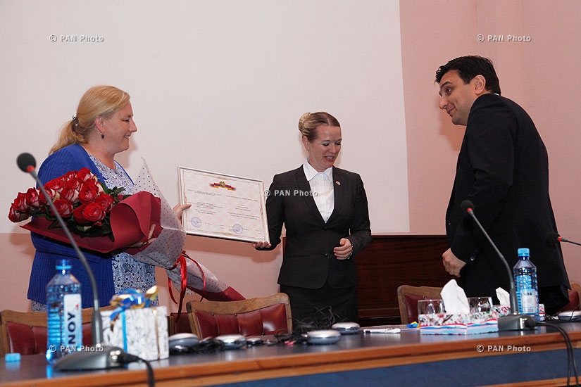 RA Minister of Health Armen Muradyan and Swedish Minister for Trade Ewa Björling visit National Oncology Center of Armenia