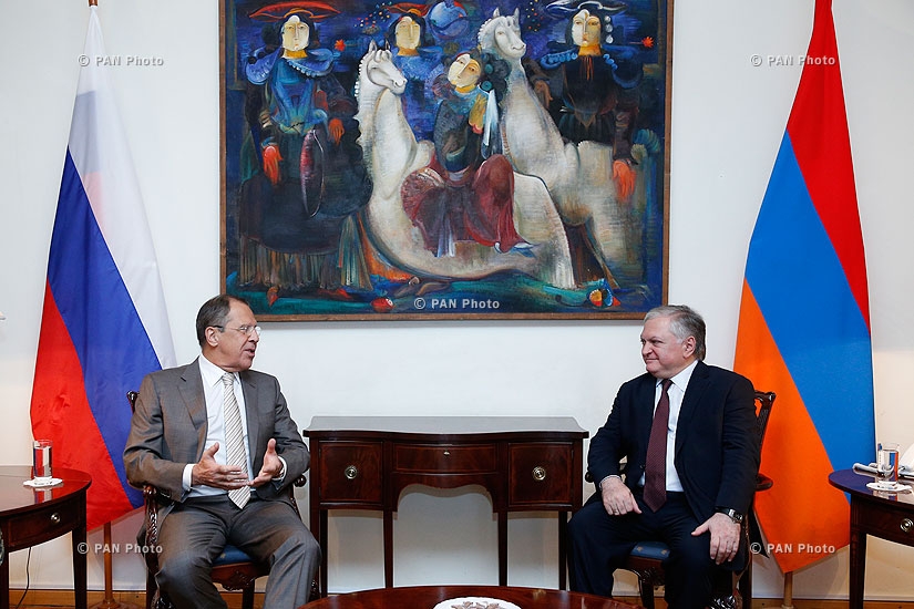 Armenian Foreign minister Edward Nalbandyan receives Russian Foreign Minister Sergey Lavrov