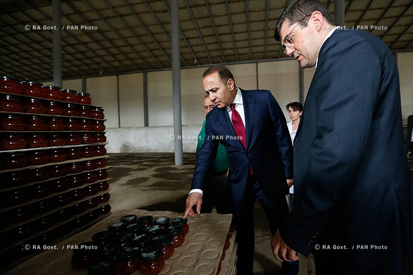 Правительство РА: Премьер Овик Абрамян псоетил заводы «Метакс» и «Арцах фрут»