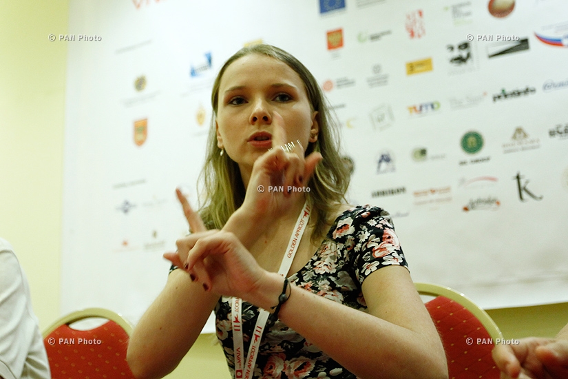 Press conference of actress Yana Novikova: 11th Golden Apricot Film Festival