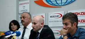 Press conference of Mekhak Apresyan, Sedrak Mamulyan, Svetlana Poghosyan and Vardan Hakobyan