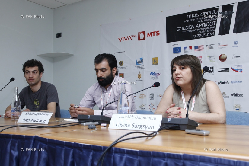 Press conference or filmmakers Jivan Avetisyan and Lusine Sargsyan, 11th Golden Apricot Film Festival