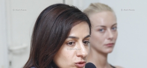 Press conference of filmmaker Anna Melikyan and actress Severija Janusauskaite. 11th Golden Apricot Film Festival