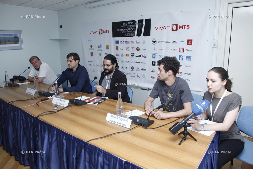 Press conference of Ruben Giney, Ivan Tverdovsky and Arman Yeritsyan. 11th Golden Apricot Film Festival