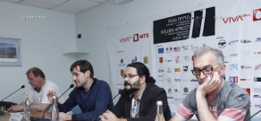 Press conference of Ruben Giney, Ivan Tverdovsky and Arman Yeritsyan. 11th Golden Apricot Film Festival