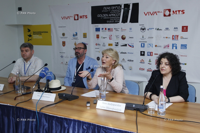 Пресс-конференция Арутюна Хачатряна, Нино Анджапаридзе и Малхаса Саладзе: 11-й кинофестиваль «Золотой абрикос»