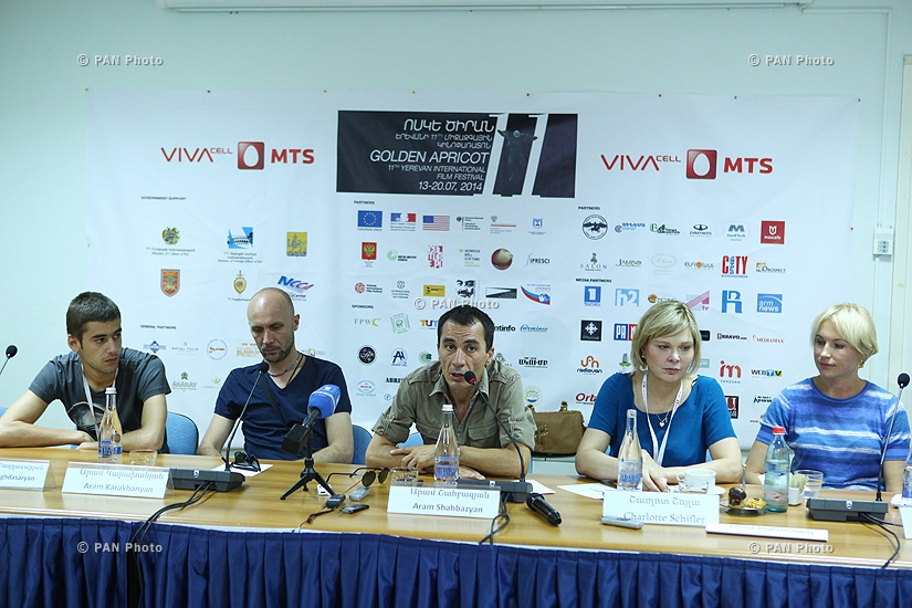 Press conference of Nikolay Hovhannisyan, Alexander Baghdasaryan, Aram Shahbazyan, Charlotte Schifler, Machay Marchevsky and Aram Karakhanyan: 11th Golden Apricot Film Festival