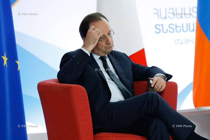 Francois Hollande at Armenian-French business forum