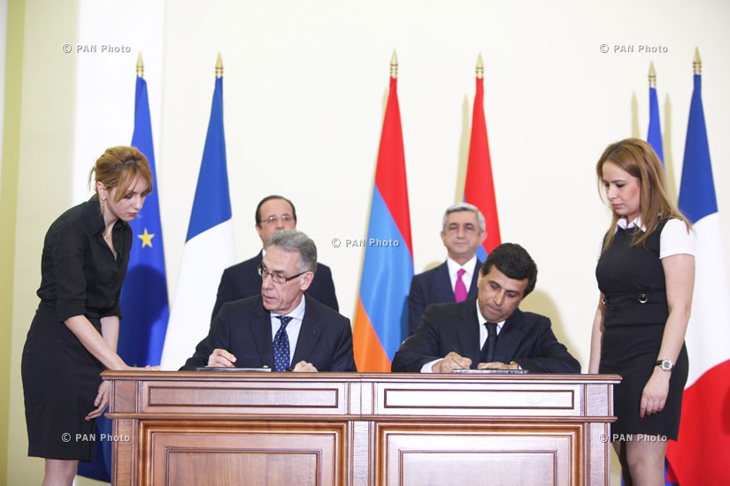 Совместная пресс-конференция Президента Армении Сержа Саркисяна и Президента Франции Франсуа Олланда