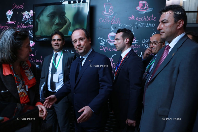 Президента Франции Франсуа Олланд после армяно-французского бизнес-форума