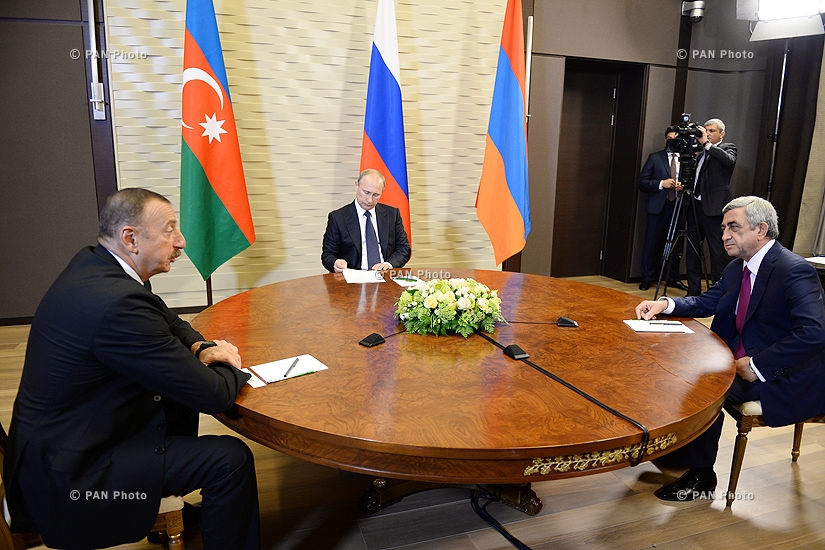 Meeting between Serzh Sargsyan, Ilham Aliyev and Russian leader Vladimir Putin in Sochi