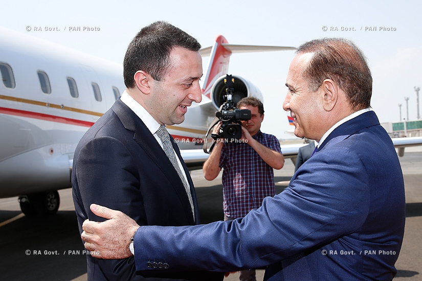 Georgian Prime Minister Irakli Garibashvili arrives in Armenia 
