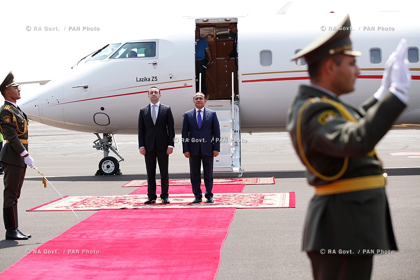 Прибытие премьер-министра Грузии Ираклия Гарибашвили в Армению