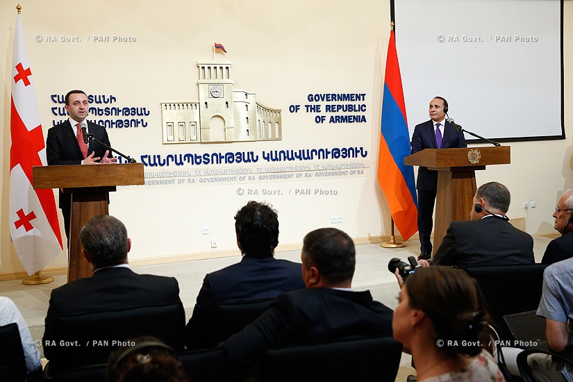 RA Govt.: Meeting of PM Hovik Abrahamyan with Georgian PM Irakli Garibashvili and  negotiations between delegations