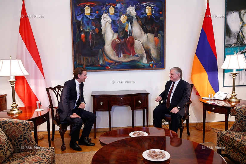 Министр иностранных дел Армении Эдвард Налбандян принял Министра иностранных дел Австрии Себастьяна Курца