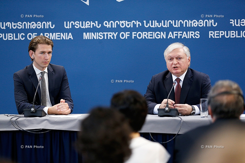 Joint press conferenc eof Armenian Foreign minister Edward Nalbandyan and Foreign Minister of Austria Sebastian Kurz