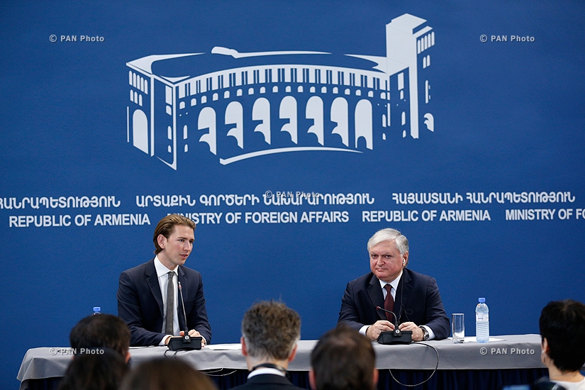 Joint press conferenc eof Armenian Foreign minister Edward Nalbandyan and Foreign Minister of Austria Sebastian Kurz