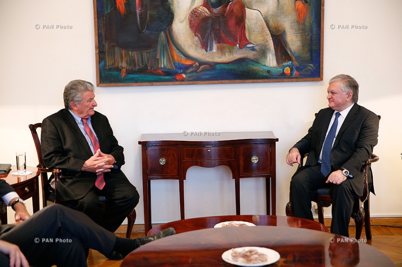 Armenian Foreign Minister Edward Nalbandyan receives the parliamentary delegation from France