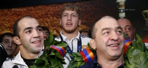 Сборная Армении по греко-римской борьбе вернулась с Чемпионата мира