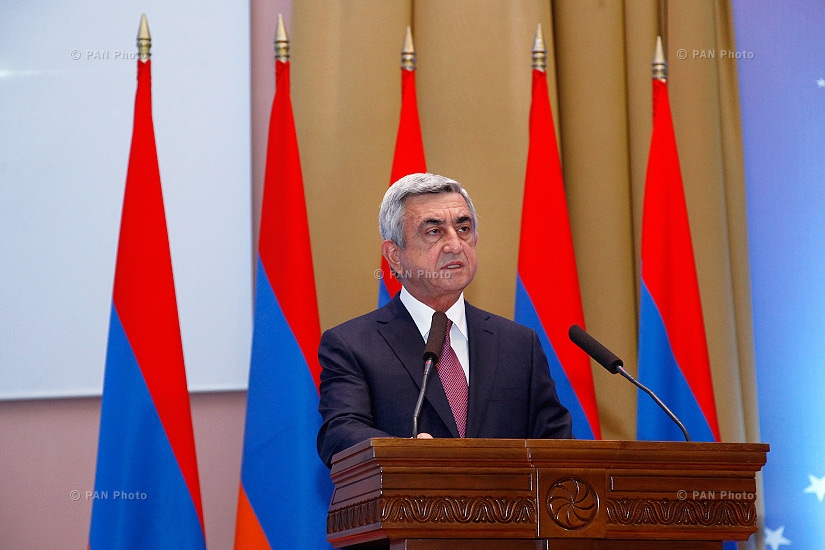 Armenian President Serzh Sargsyan participates in Academician Victor Hambartsumyan annual award ceremony